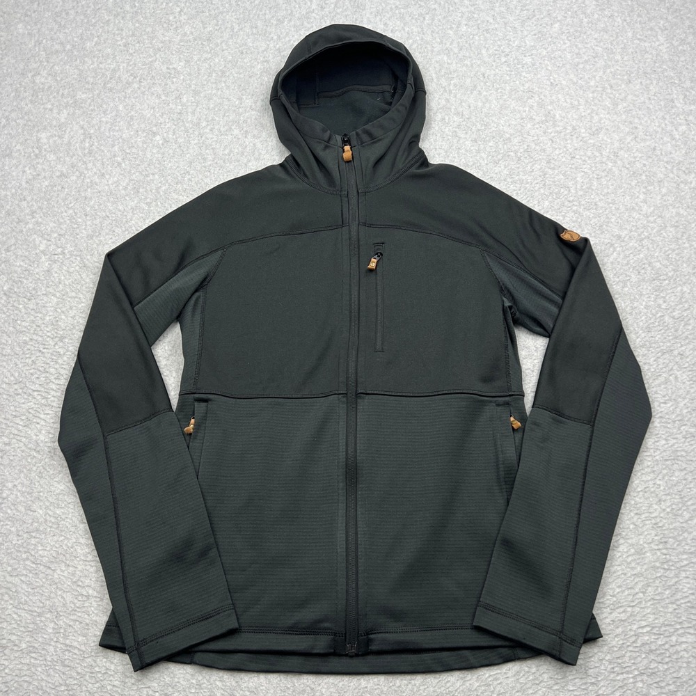 Fjallraven Abisko Trail Fleece Jacket Womens Medium Black Slim Full Zip Hoodie